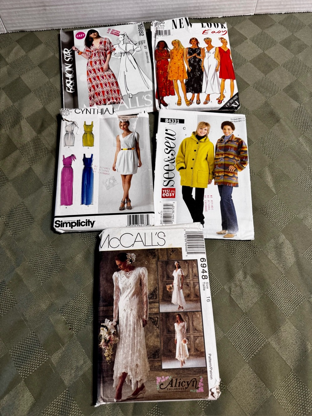 5 Random Vintage Sewing Patterns Dresses Wedding Coats